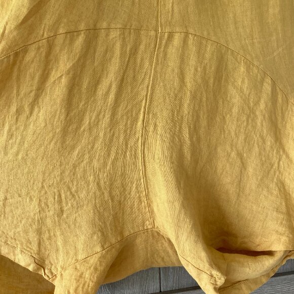 Unique 100% Linen Skirt (Harem Style), OS, yellow-mustard - Picture 9 of 12